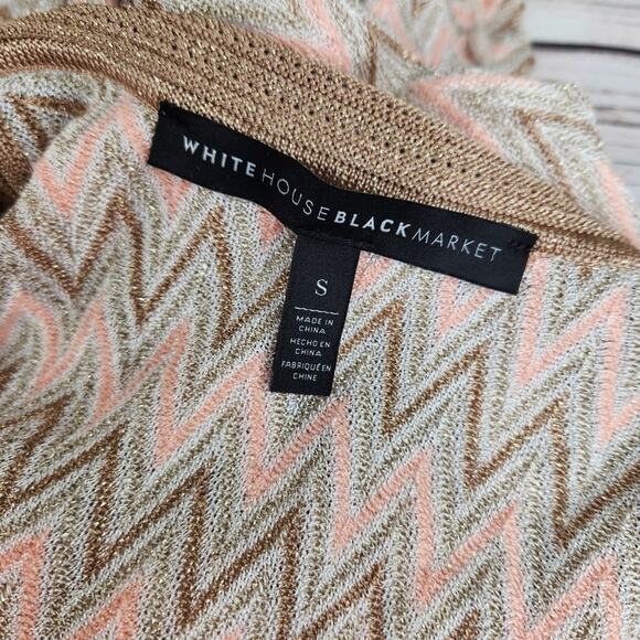 White House Black Market Women' Zig Zag Lace Up Metallic Tank Top Size Small - Picture 8 of 8